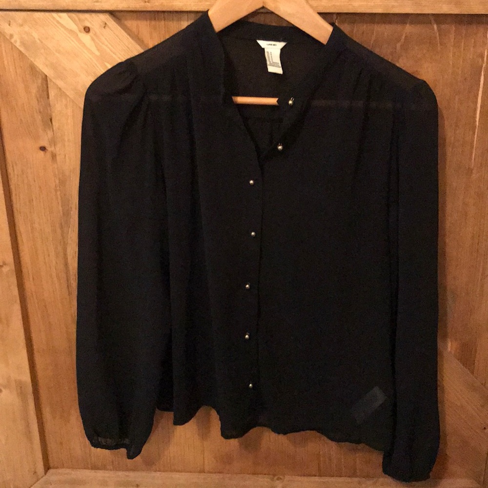 Black sheer blouse.